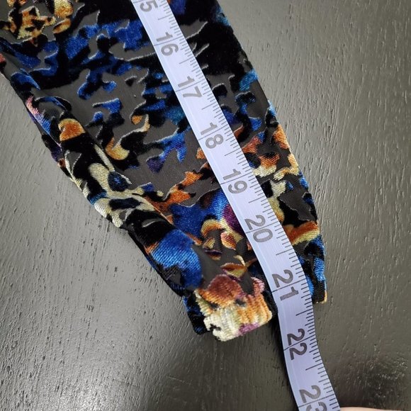 DEX Black/Blue/Orange/Pink Velour Fully Lined Long Sleeve Tunic Size M - Picture 10 of 10